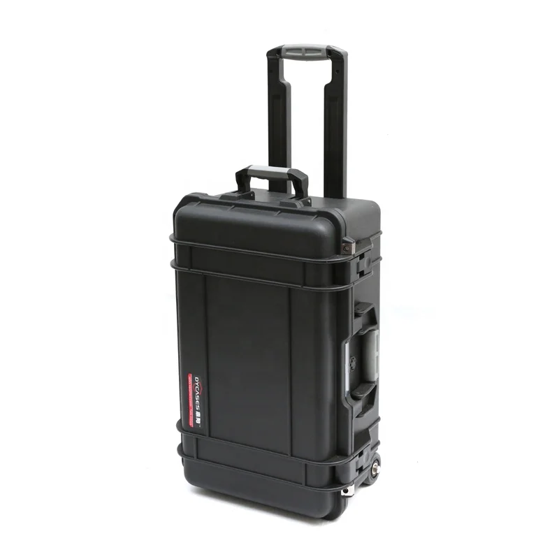 D5524  Ip67 Hard Tool Plastic Portable Waterproof Equipment Case Trolley Rolling Case With Wheels for Merchandise Protect