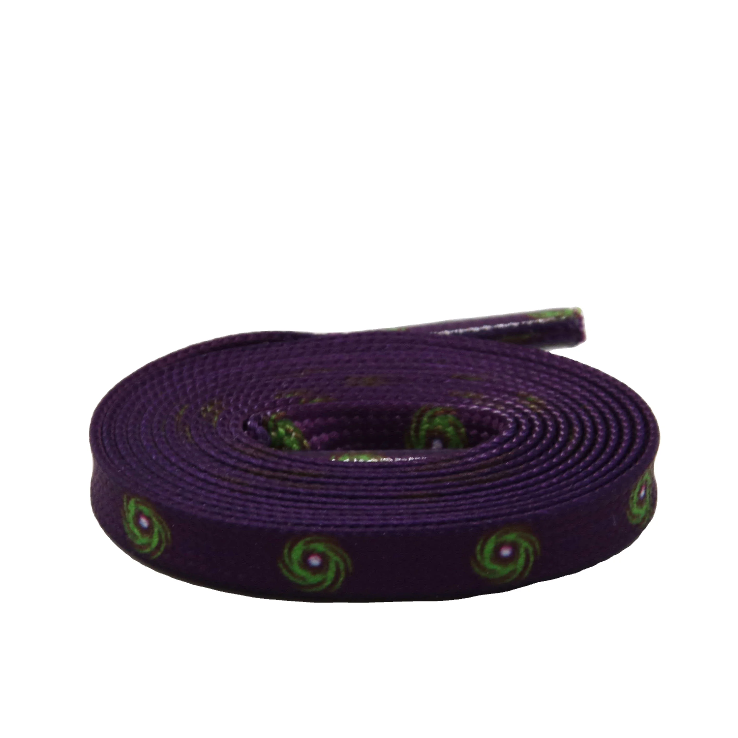 

Coolstring cool shoelace patterns Green Hurricane Polyester Purple Shoelaces High Quality 60-180cm On Sell Sneaker Sports Shoe Lace, Support customized color