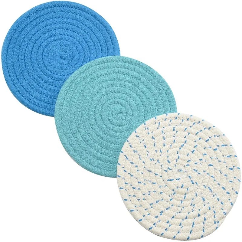 

Kitchen Pot Holders Trivets Stylish Coasters Hot Pads Hot Mats Spoon Rest 100% Pure Cotton Thread Weave Hot Pot Holders, Customized color