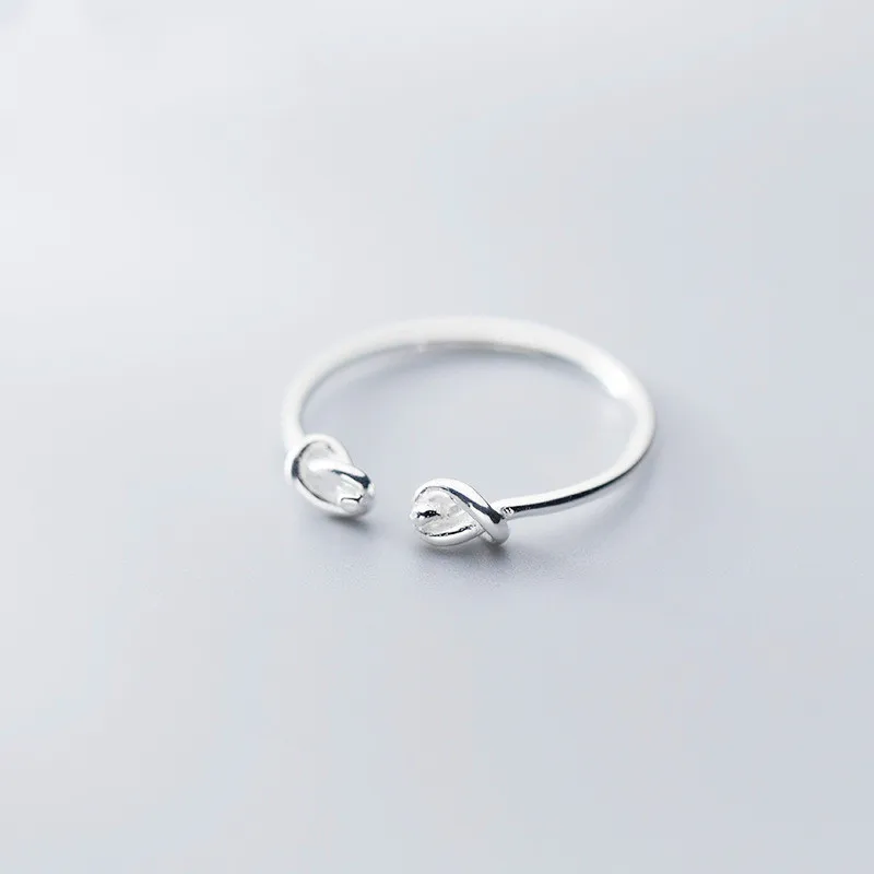 

New Arrival 925 Sterling Silver Double Knot Open Ring Fashion Ropeknot Jewelry, Whit gold