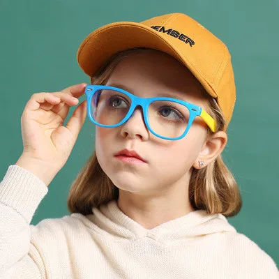 

2021 Wholesale Hot Sale Boys Girls Anti Blue Light Glasses Child Silica Gel Optical Frames Blue Light Blocking Kids Glasses