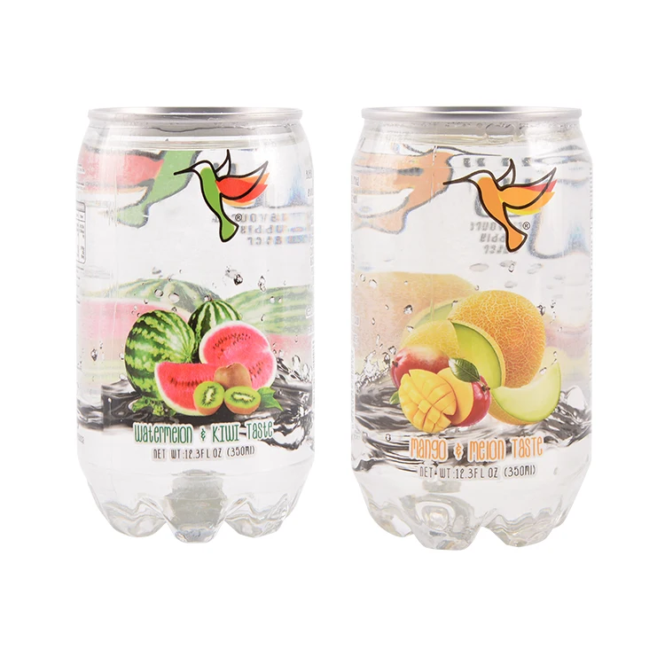 
Sweety carbonated soft drink 350ml PET transparent canned Sparkling soda water 