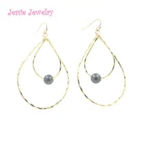 

R241 pearl wire hoop earrings tahitian pearls