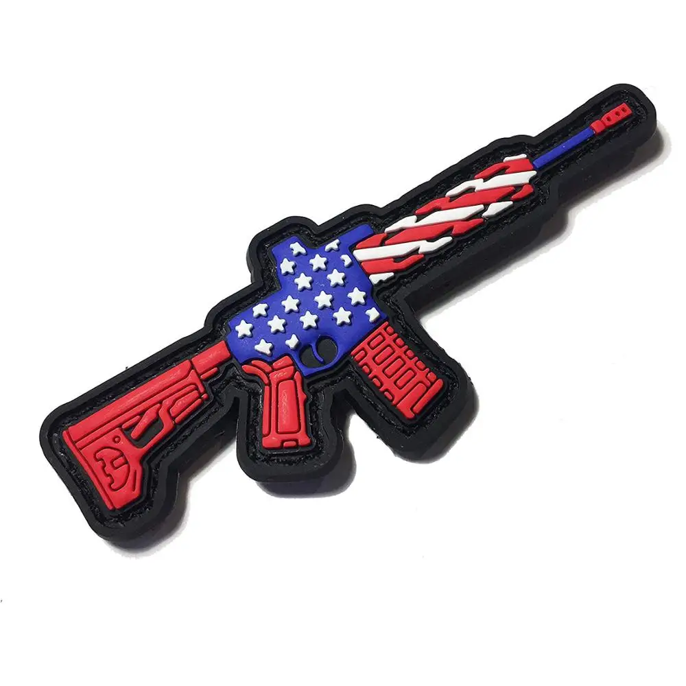 

The Freedom Tactical AR-15 Patriot Gun PVC Rubber patch, Custom color