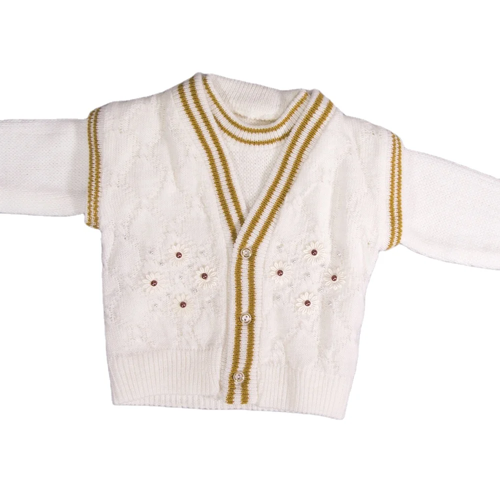 

long sleeve baby sweater warm suits set for all season, White
