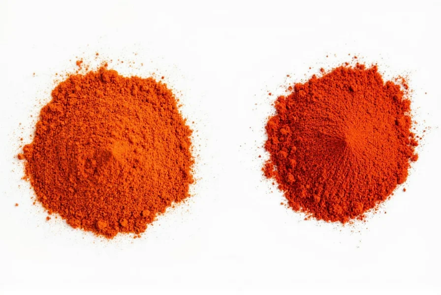 Ground cayenne pepper in a wooden spoon on table