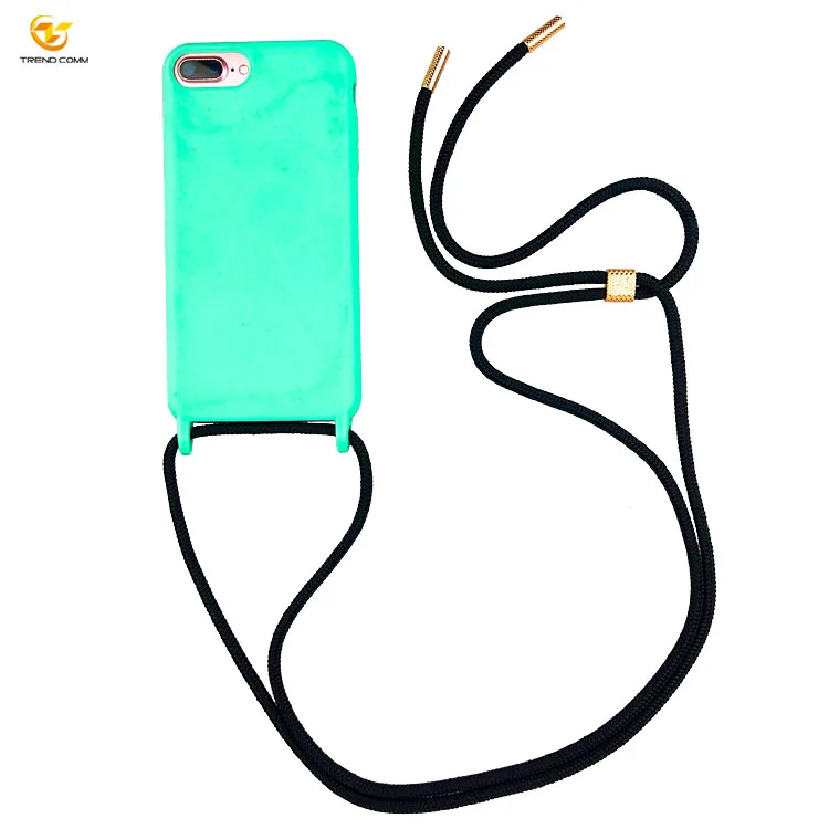 

For iPhone 7/8 Plus Cross Body Phone Case With Cord Silicon Necklace Case