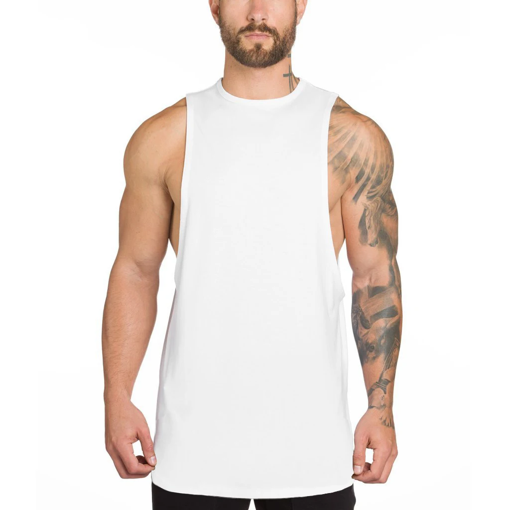 
Wholesale Manufacturer New Design Cotton Comfortable Sleeveless Men Tank Tops Fitness Singlet Bodybuilding Workout Gym Vest 