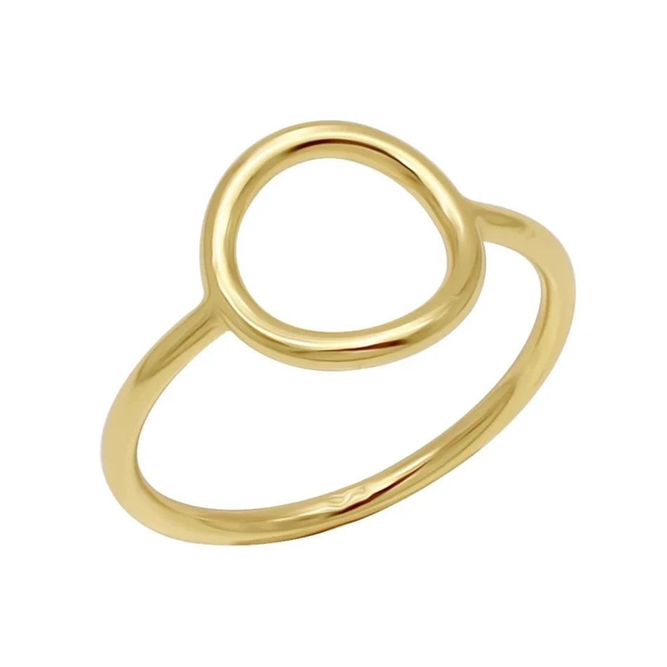 

Fashion High Quality Jewelry 925 Sterling Silver Forever Love Finger Ring 18K Gold Plated Perfect Circle Ring For Women