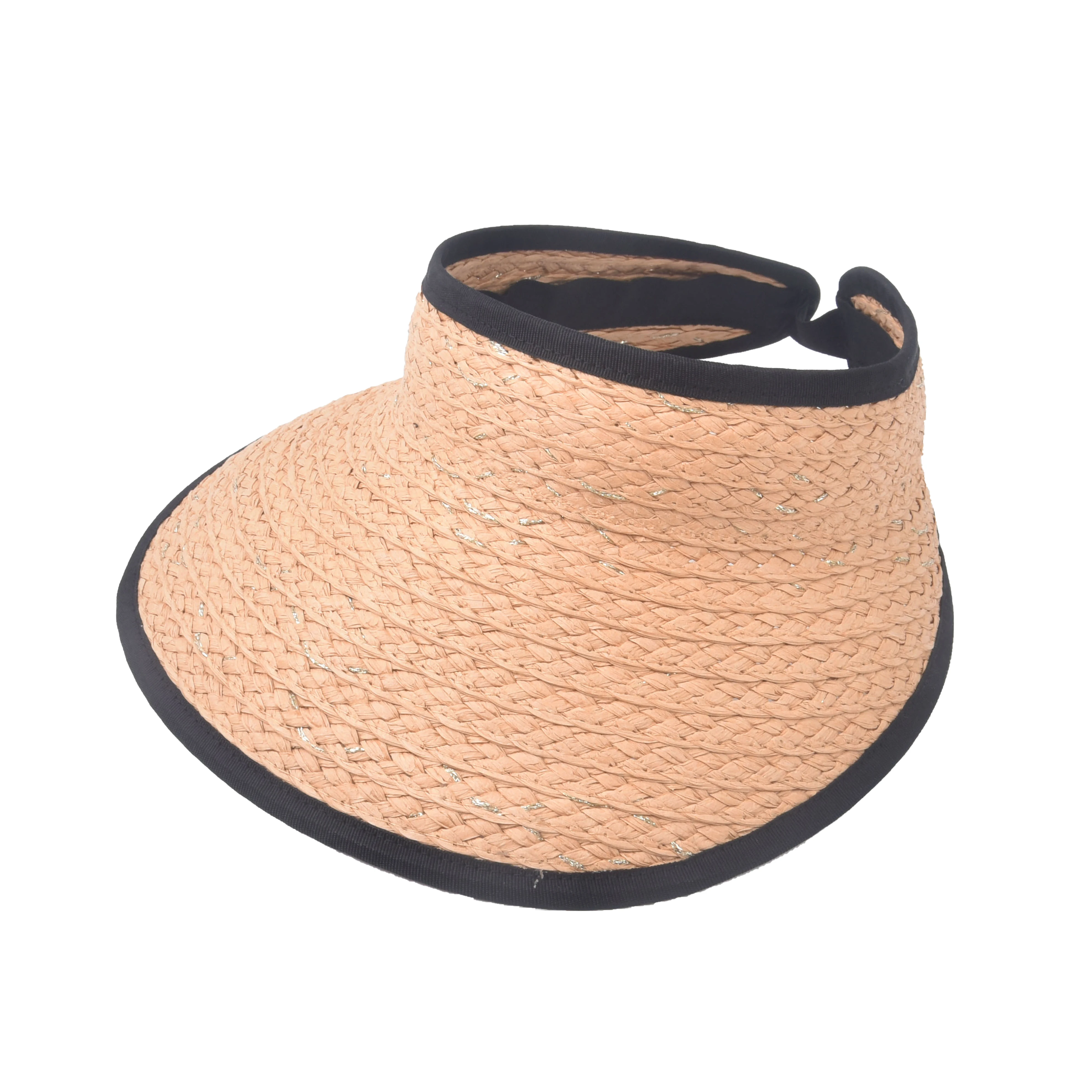 

Custom Summer Women Straw Sun Visor Hat Protection Adjustable Wide Brim Beach Sun Visor Hat