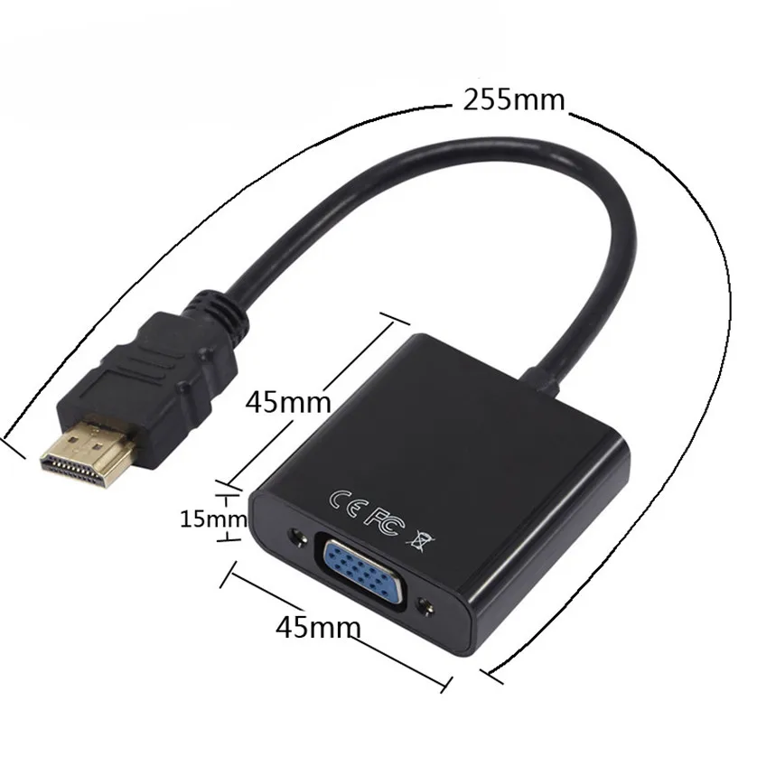 Hdmi To Vga Converter Adapter Hdmi Cable Support Full Hd 1080p Hdtv