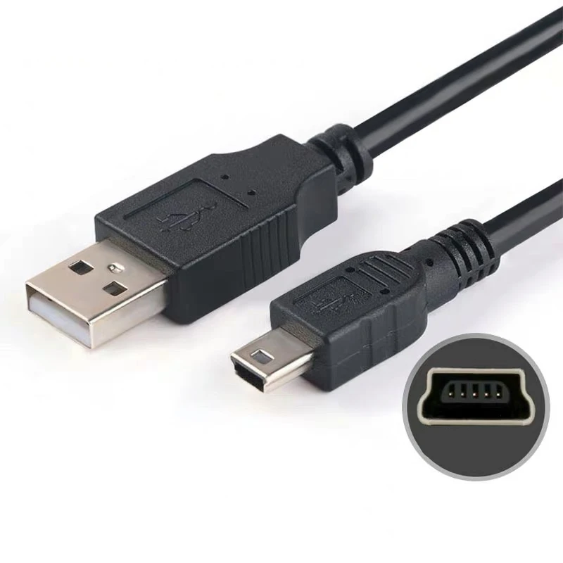 

Hot Selling Black USB 2.0 Mobile Phone 1M Data Line Mini Charging Cable For MP3 / MP4 Player