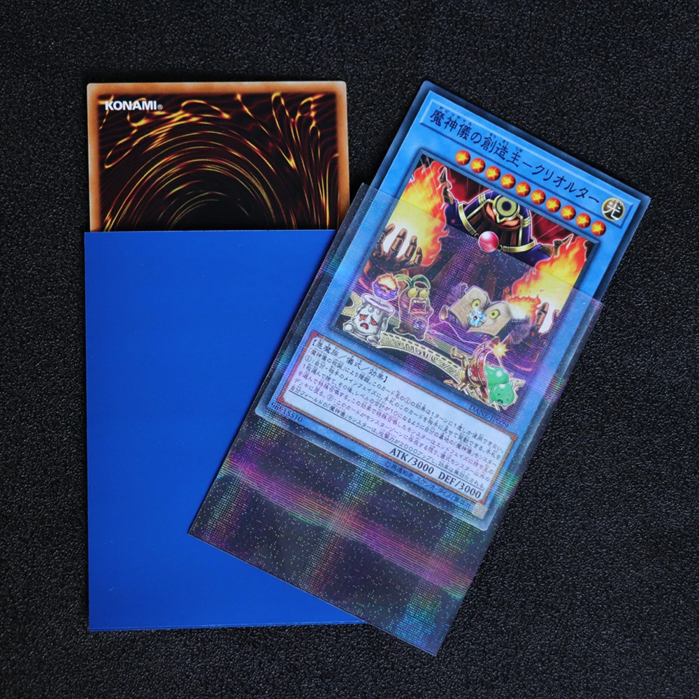 

600PCS Black Inner Blue Matte Back Prismatic Hologram Card Sleeves