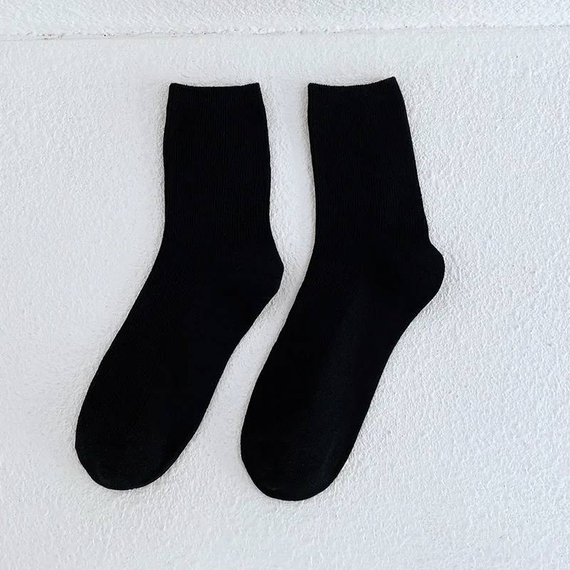 

Autumn and Winter Ladies Stockings Solid Color Day Tie Pile Socks Warm Retro Socks