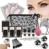 

19in1 Eyelash Extension Kits Micro Brushes Glue Lash Pallet Under Eye Pad & Bag Eyelash Extension Full Tools Set Kit