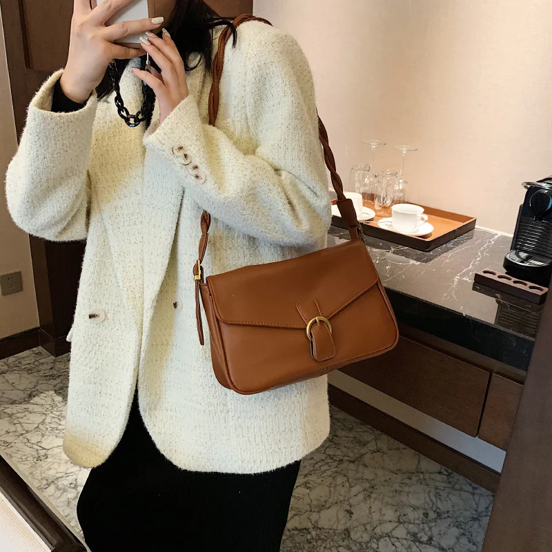 

ST-0180 Retro Alar Handbag Women's Shoulder Bag Fashion Joker Texture Popular Small Package Women Bags Classic Handbags Ladies, Multi color