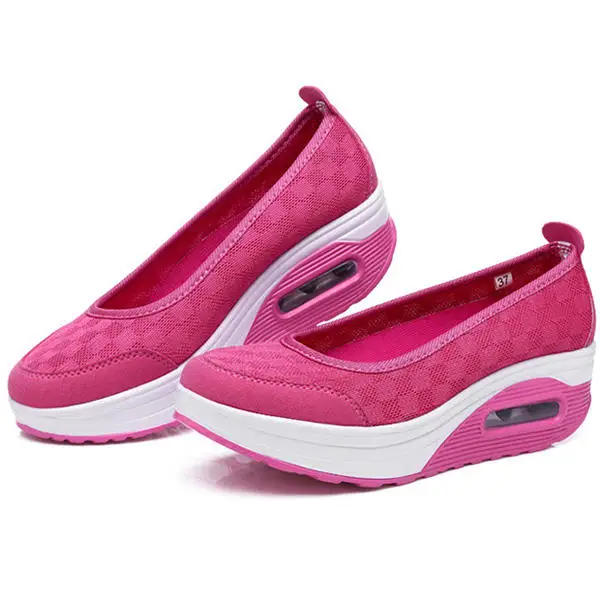 

Mesh Rocker Sole Shoes Health Shoes Slip On Outdoor Athletic Sport Shoes