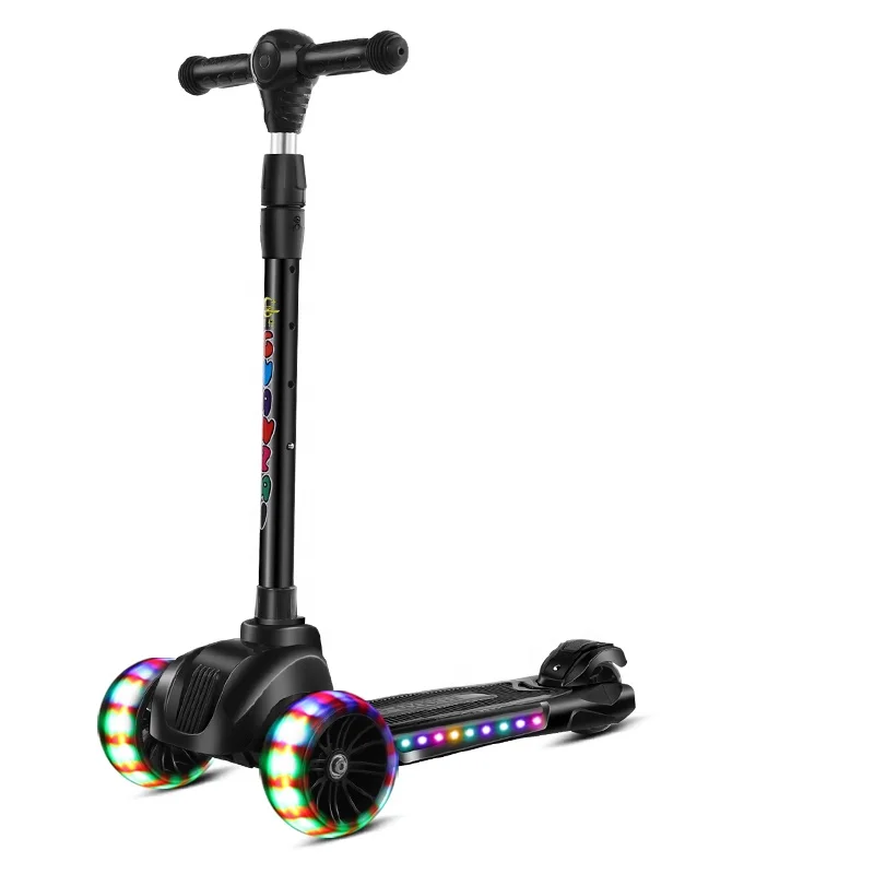 

Chinese factory children's scooter 2-12 years old upgrade to increase three-wheel flash music kid scooter