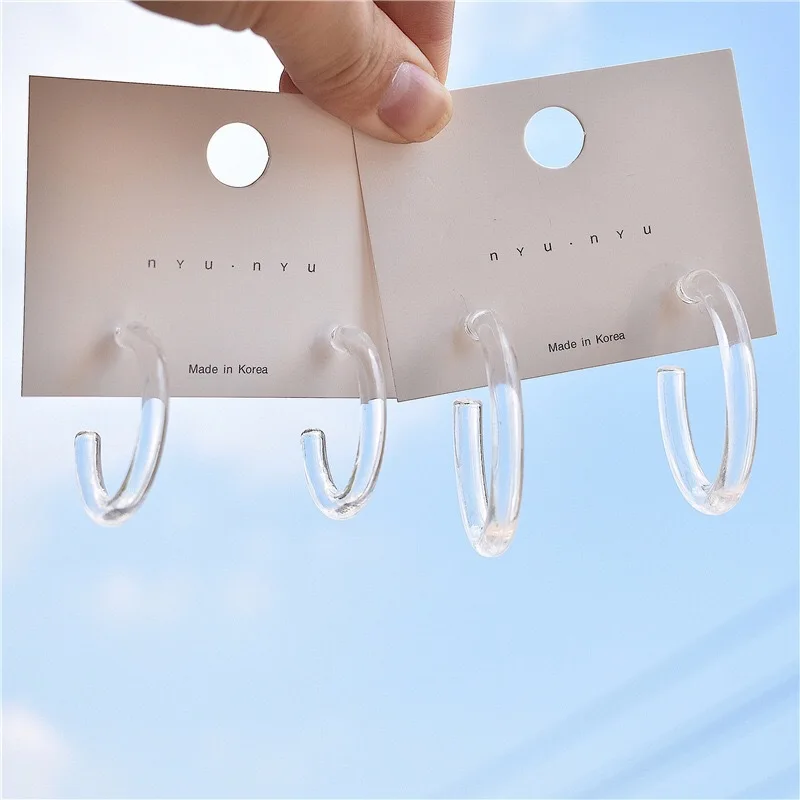 

Vershal Fashion Transparent Hoop Minimalist Earrings Jewelry For Women