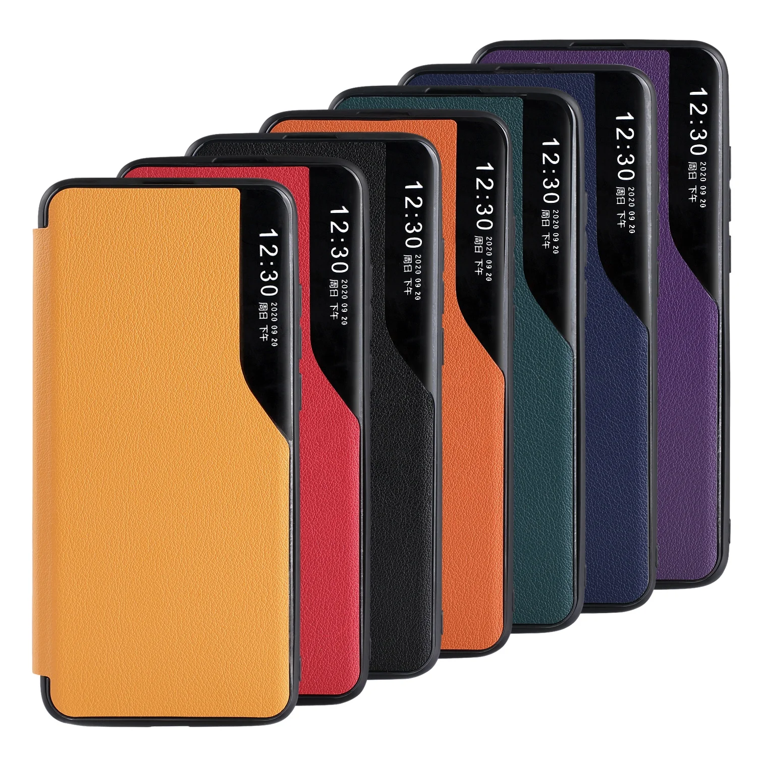 

Smart Window Phone Case Original PU Leather Flip Mobile Phone Case for Xiaomi Note 10 Pro/Note 10 Lite/Note 10 Ultra, Multi colors