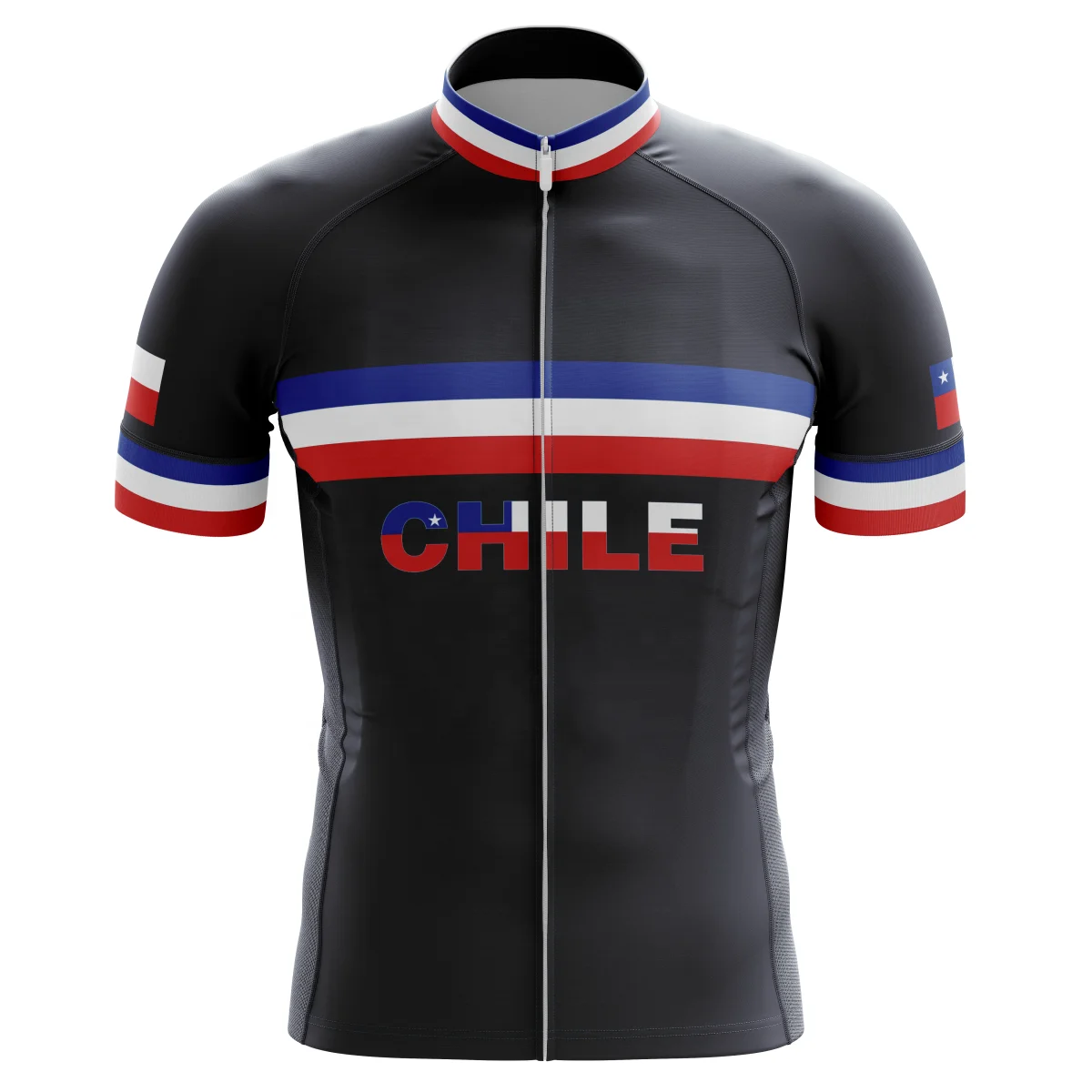 

HIRBGOD New Cycling Jersey for Chile Black Flag Pattern Men's Outdoor Cycling Top Plus Size Bicycle Clothes,TYZ597-01