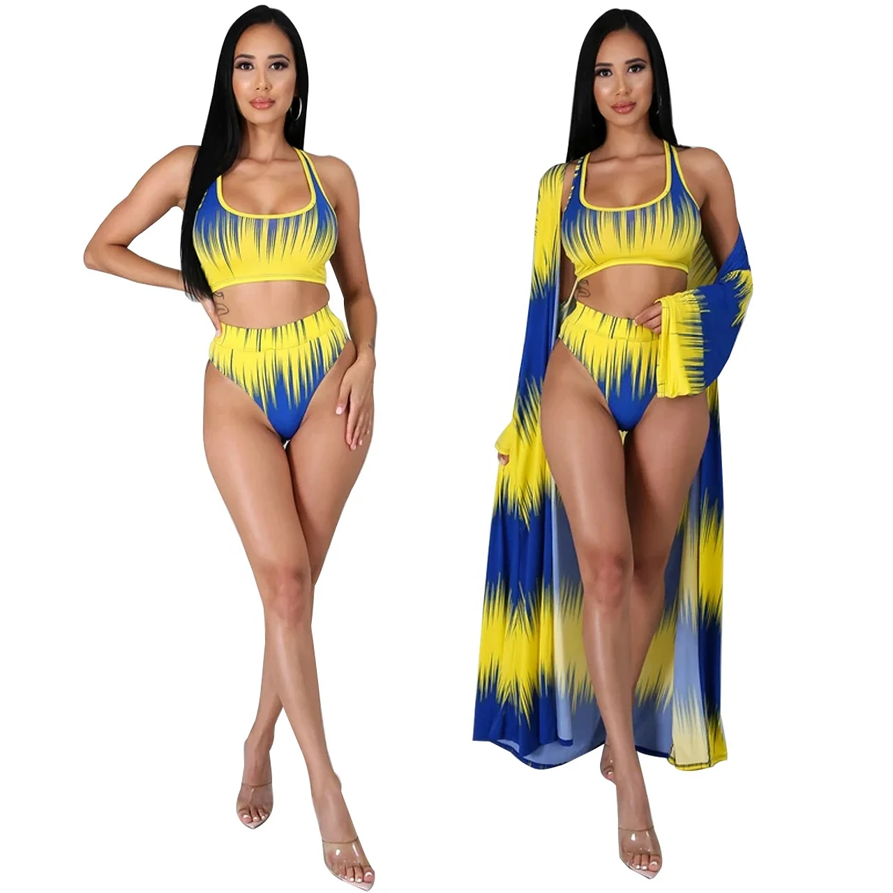 

Bikini Plus Size 3 Pieces Swimsuit Plus Size Bikini High Waisted Bikini, Red,blue