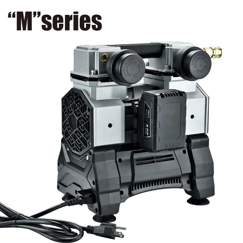 
portable mini tichop oilless quiet AC DC dual purpose brushless car cordless tire inflating air compressor pump 