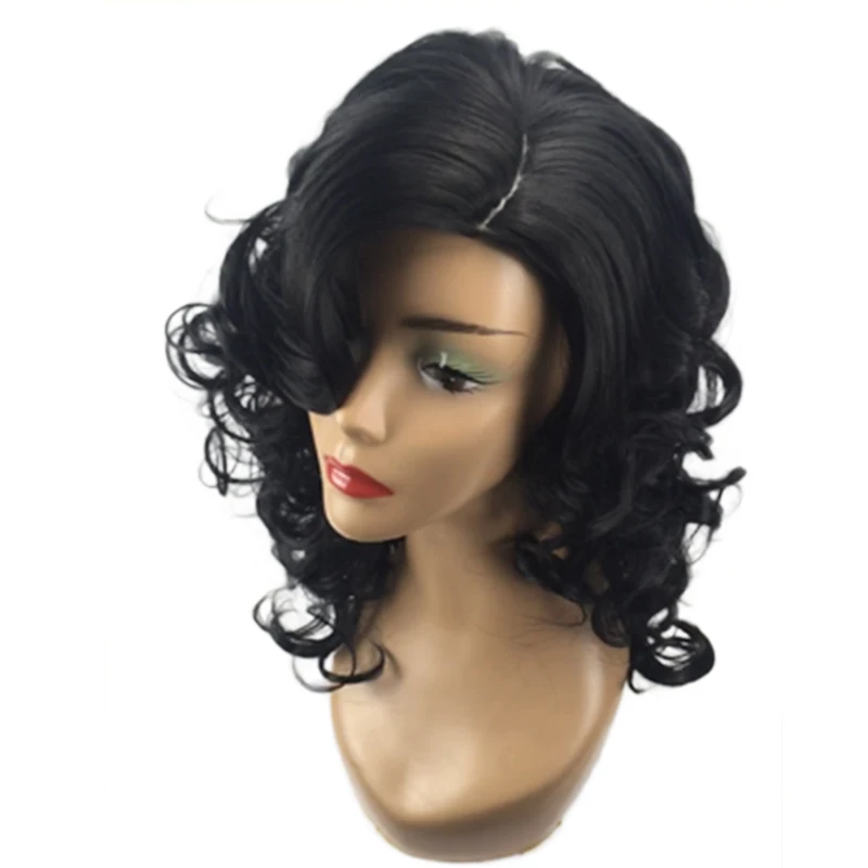 

European And American Ladies Short Curly Black Synthetic 613 Bodywave Wig For Women