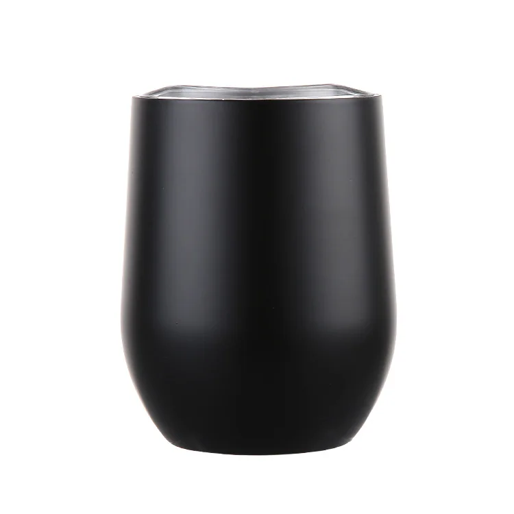 

WeVi 12oz Vacuum Insulated Stainless Steel Matte Black Stemless Tumbler For Wine, Customized color