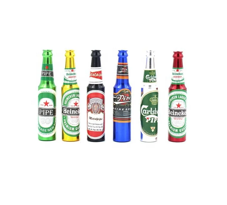 

Metal Beer Bottle Smoke Pipe Aluminum Alloy Tobacco Pipe, As pic