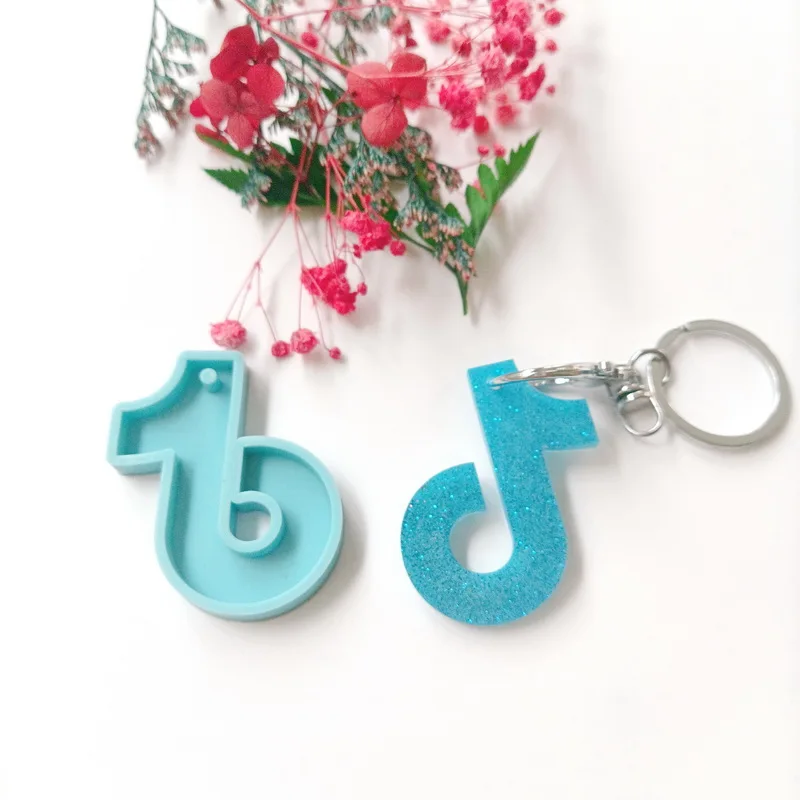 

3150 tik tok logo silicone craft moulds keychain resins mold