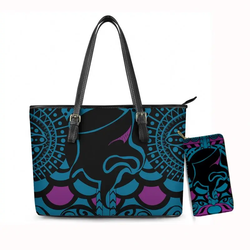 

Custom Bags Pu Leather Handbags For Women Tribal Maori Polynesian, Tattoo Design Print Shoulder Tote Bags Top Handle Satchel, Accept custom made