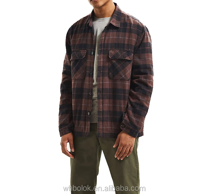 Camisa De Franela Acolchada Para Hombre 