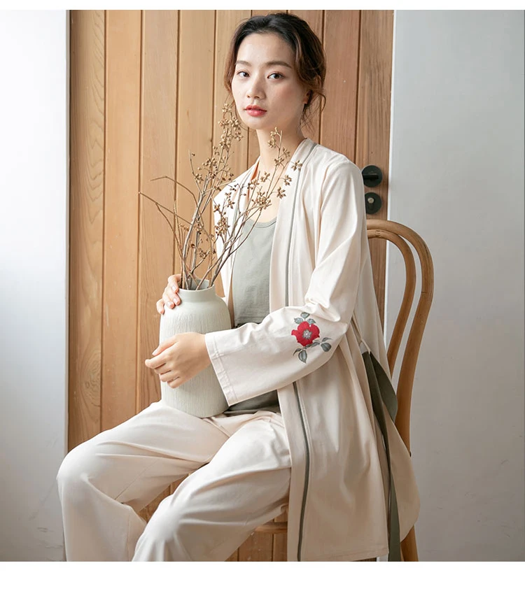 Itonia 2020 New Arrival Elegant 3pcs Cotton Pregnancy Clothes Pajamas Set.jpg