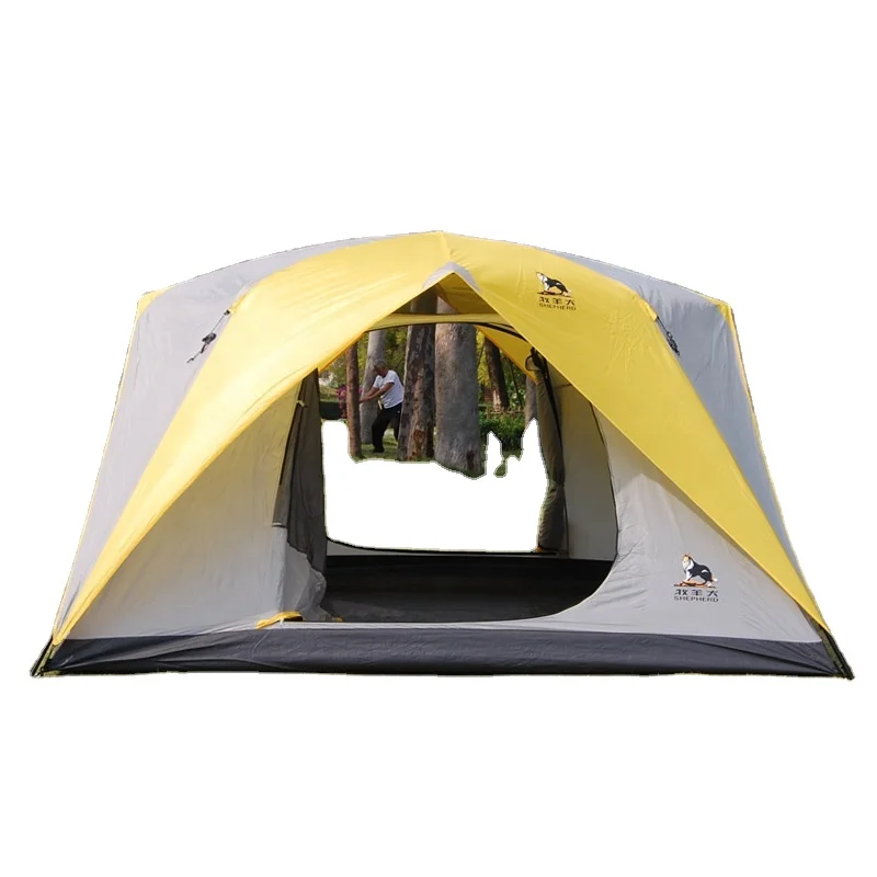 

3-5 Person 4 Season Wholesale Outdoor Waterproof Double Layer Folding Camping Tent, Turquoise/dark blue/grass green/yellow