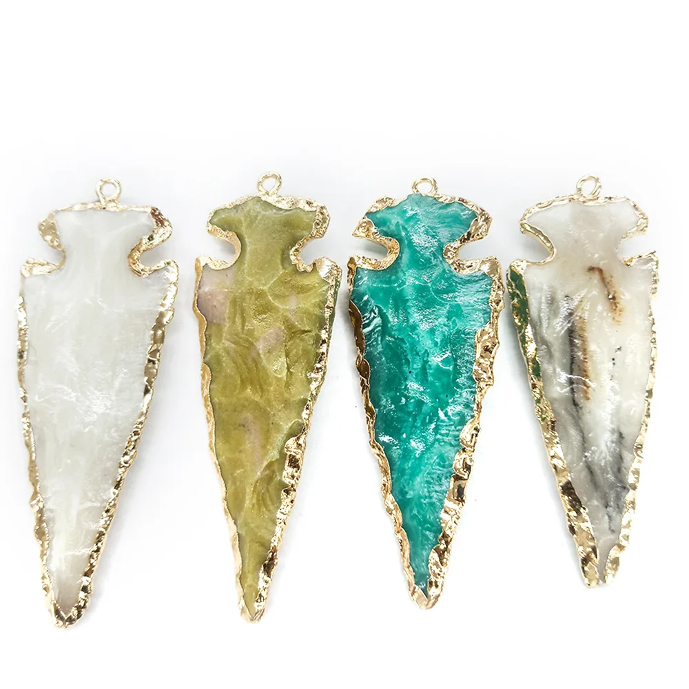 

Hot sale natural beautiful resin pendant arrow craft necklace for girlfriend gift