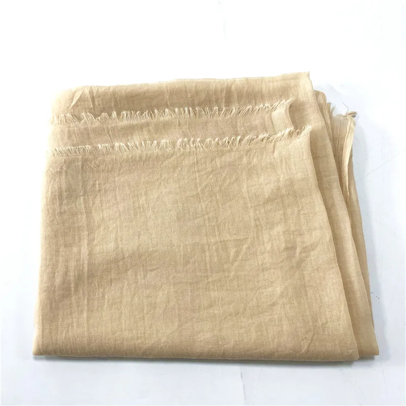 Fashion Solid Color Cotton Crinkle Hijab Scarf for Muslim Women Spring Season Breathable Skin-Friendly Weiwei Brand 180x100cm