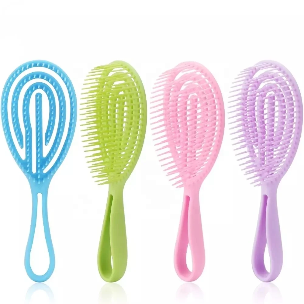 

Hair Comb Scalp Massage Hair Brush Wet Curly Detangle Comb Detangling Hairbrush Women Salon Hairdressing Styling Tools, Natural color