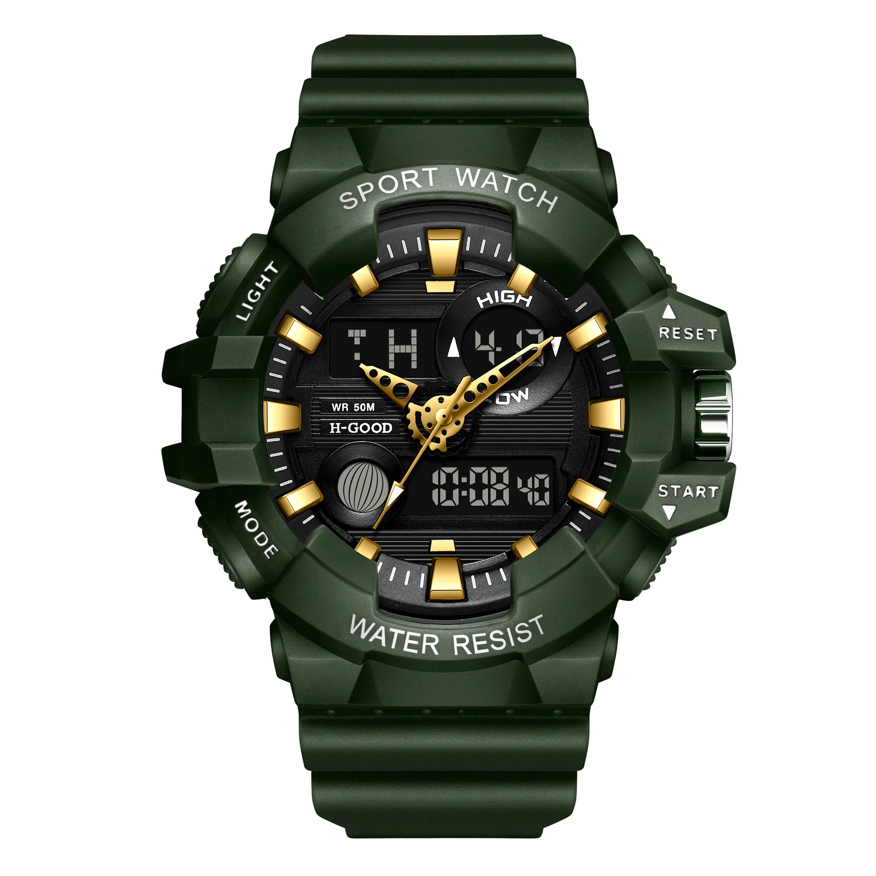 

H-GOOD TK-0011 Digital Led Big Watches Chronograph Wrist Watches Men Analog Digital Watch Army Reloj, 5 colors
