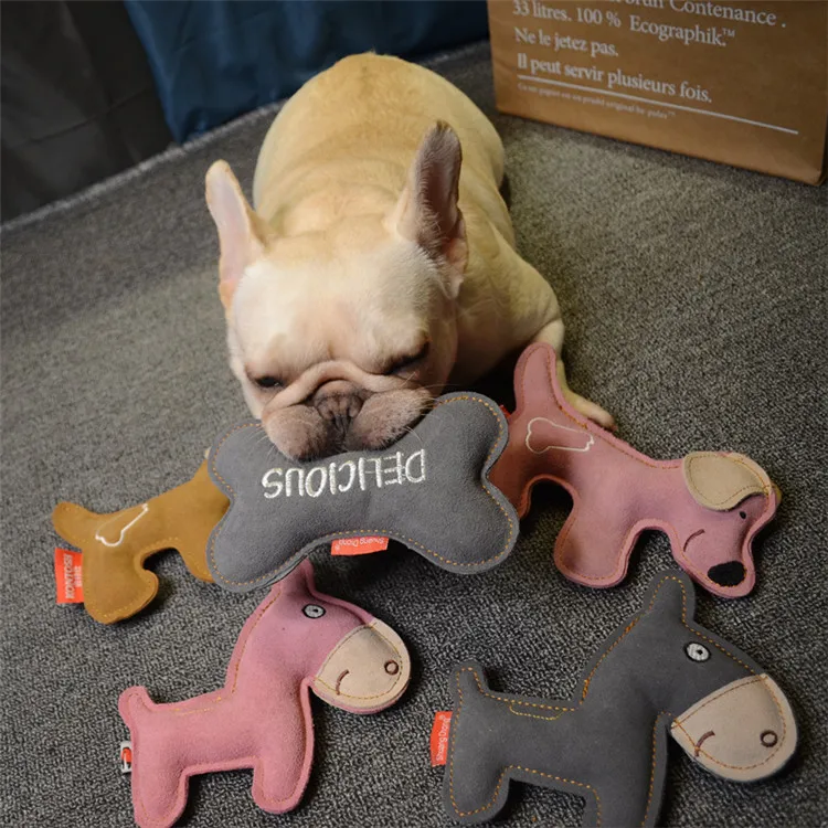 

Animal Series Bite-Resistant Durable squeaky dog toy Cowhide pet bone toy, Picture showed