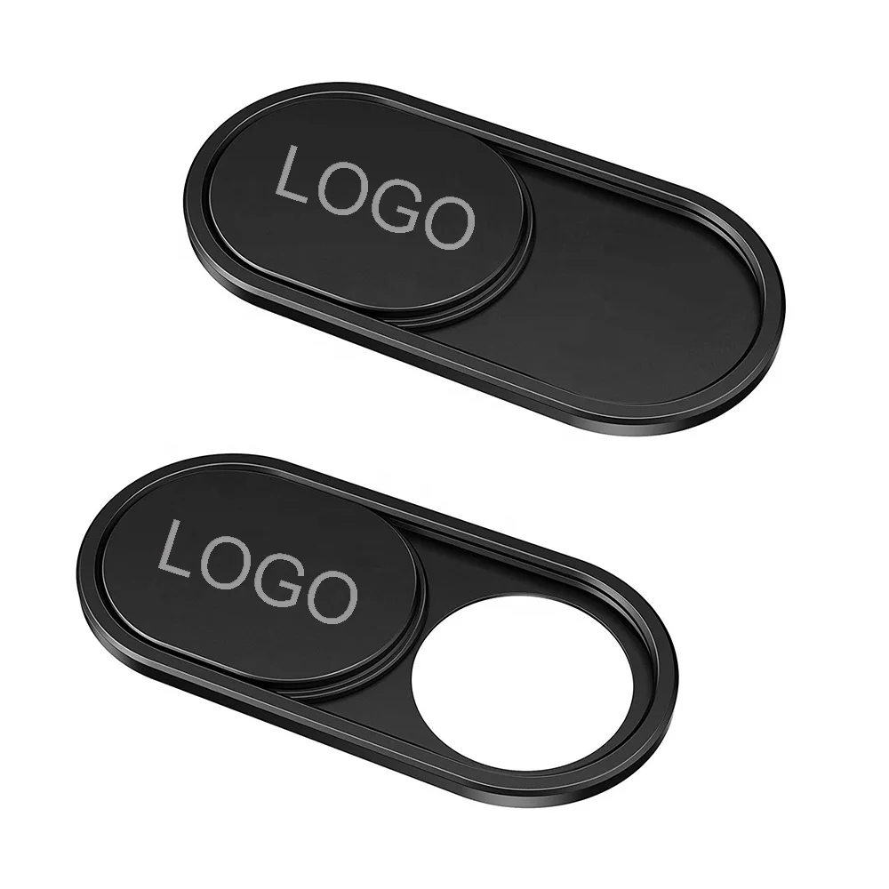 

Custom Logo 3Pcs 3 Pack Mobile Phone Thin Flat Rubber Plastic Sticky Privacy Novelty Silicone Slider Laptop Webcam Cover, Black