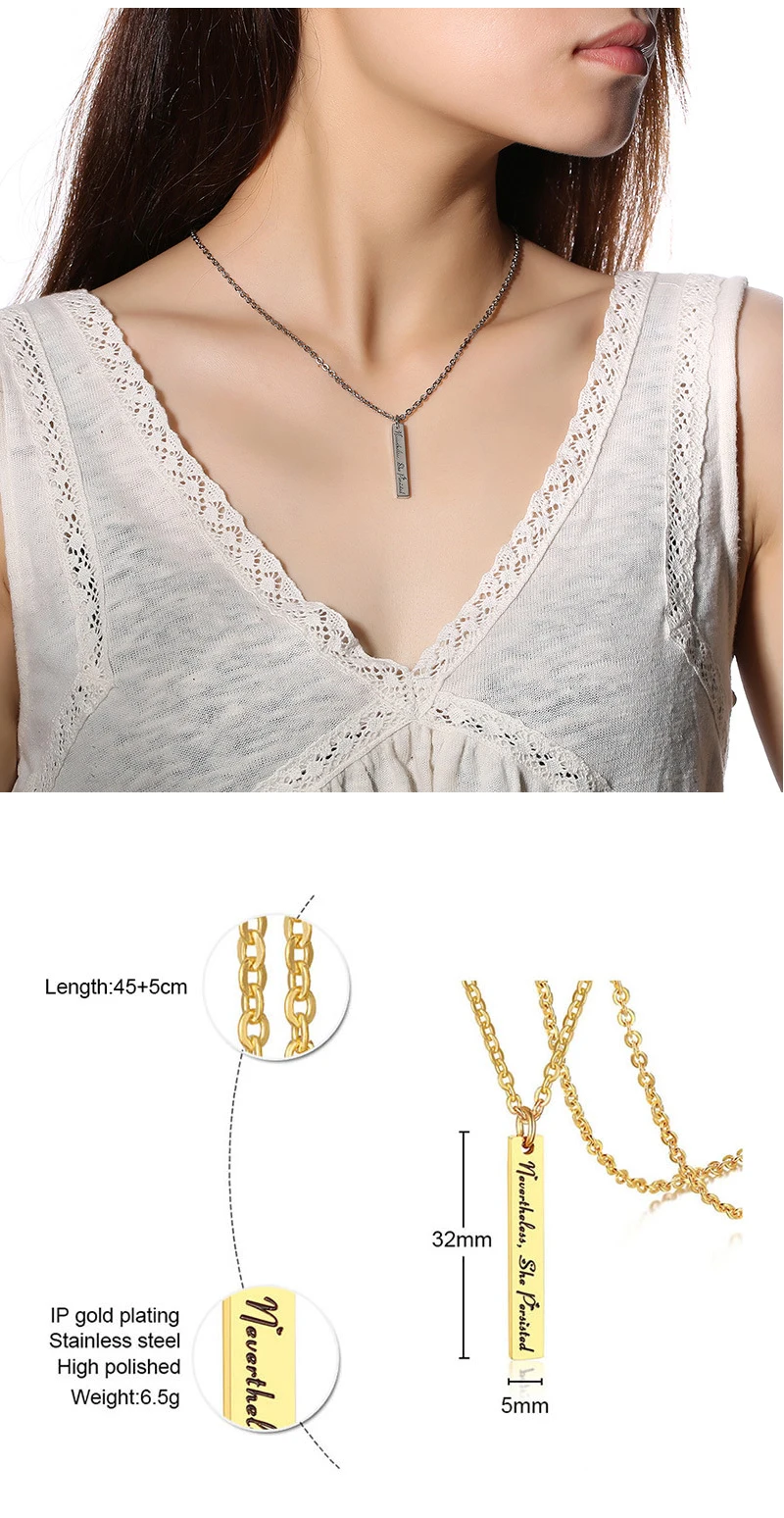 New Women's Inspirational English Stainless Steel Corrosion