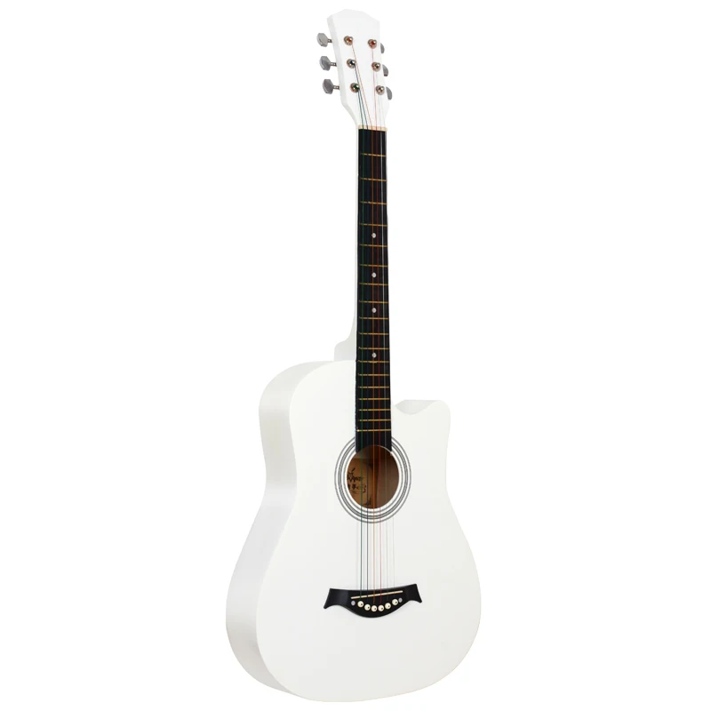 

Basswood 38 acoustic guitar Guitarras 38inch Travel Acoustic Guitar white, Natural/bk/vts/bls/3ts/rds/white/pink/bls