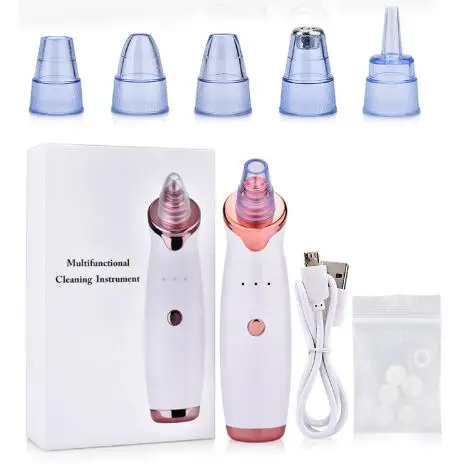 

2021 Blackhead Remover Vacuum With Blackhead Treatment Suction Multi-function machine facial beauty instrument, Ivory white/rose gold