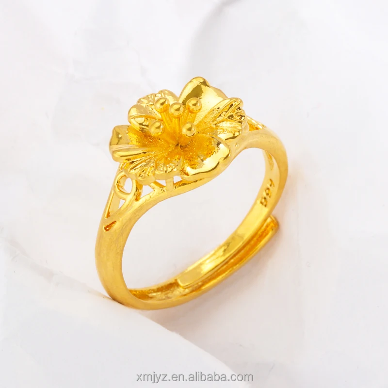 

Aliexpress Big Flower Open Ring Fashion European And American Flower Ring Female Brass Gold Plated Jewelry