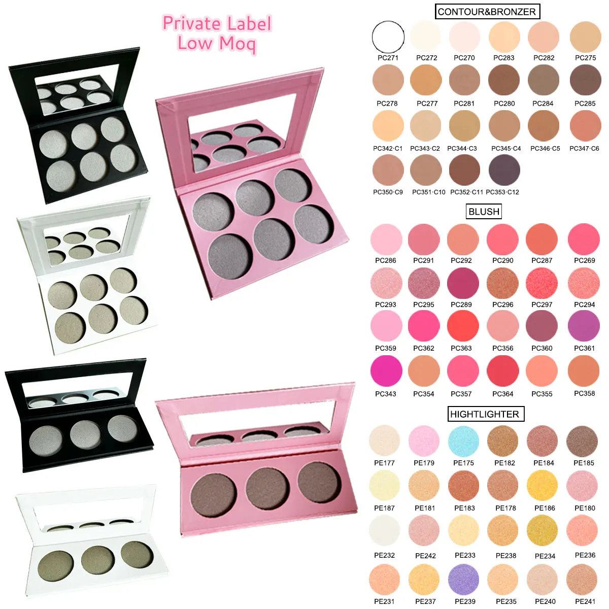 OEM Wholesale Highlighter Palette High Quality Private Label Luxury Vegan Makeup Highlighter Makeup