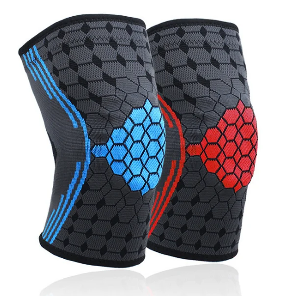 

Best sales OEM sport knee brace non-slip sports knitting Knee pads, Blue, red