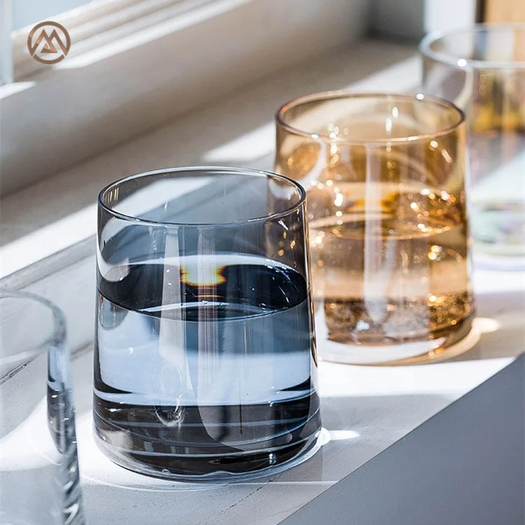 

Colorful simple whiskey crystal glass home nordic wine glass transparent water cup