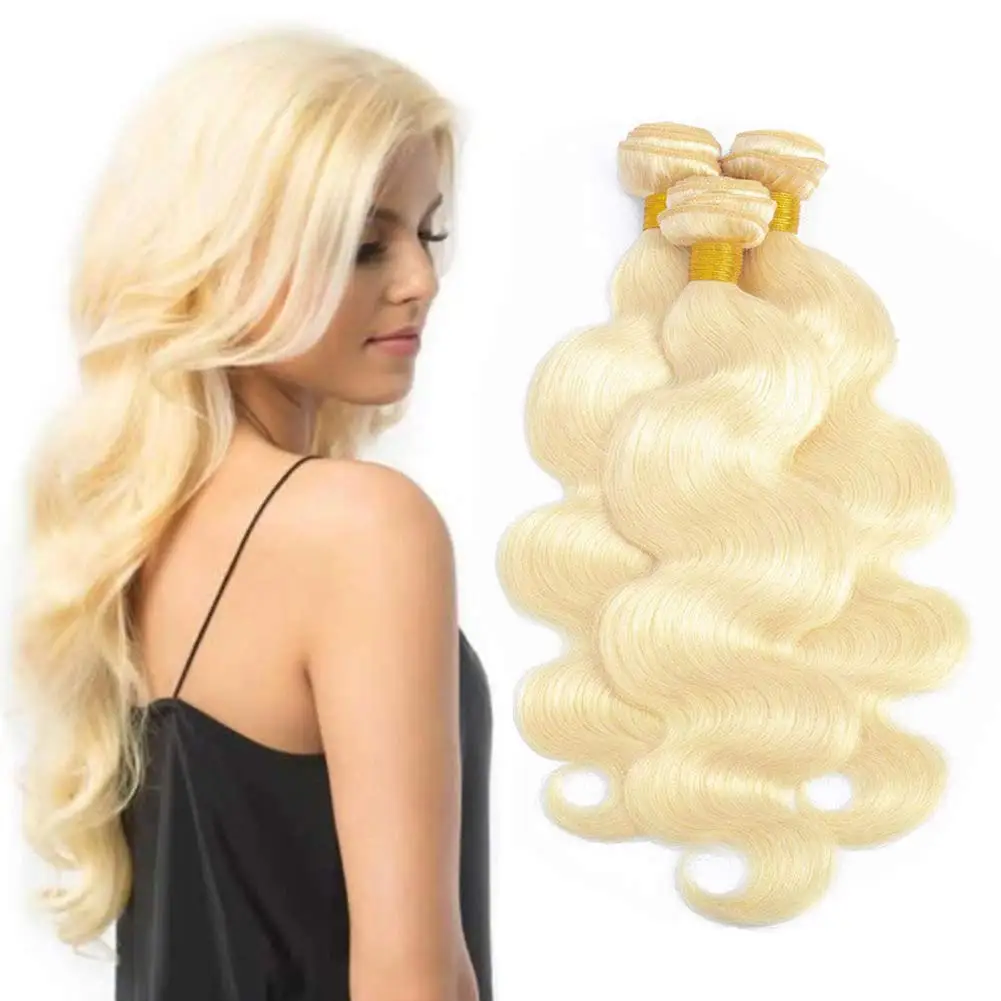 

Wholesale Brazilian Bundles body wave 613 Blonde Weave Raw Mink Cuticle Aligned Virgin Human Hair Extension, 36 colors