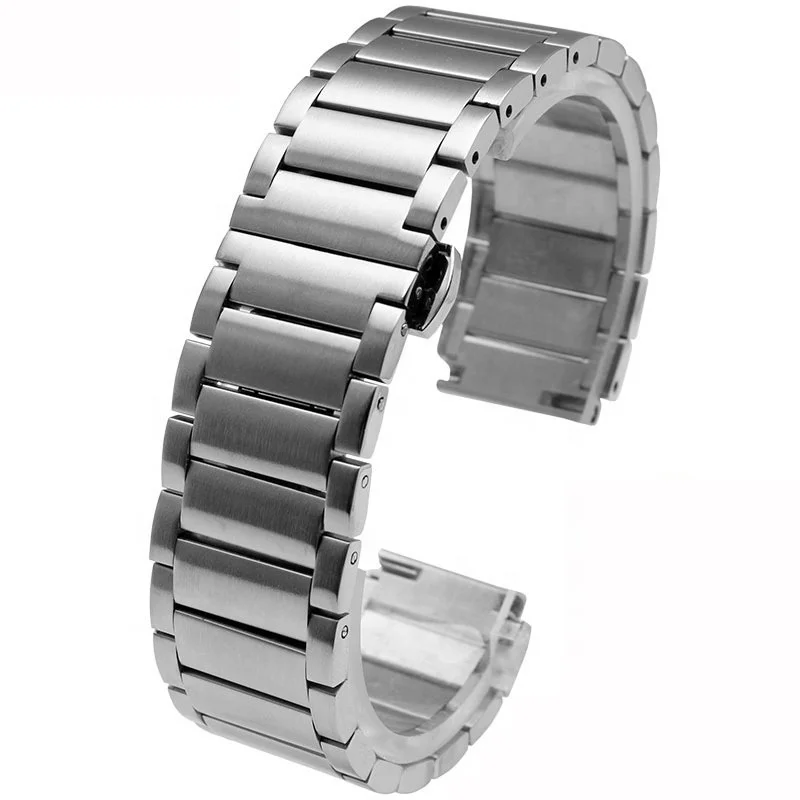 

LAIHE Bracelet de Montre en Acier 20mm 22mm Black Silver Smart Watchband Stainless Steel Watch Wrist Bands Strap